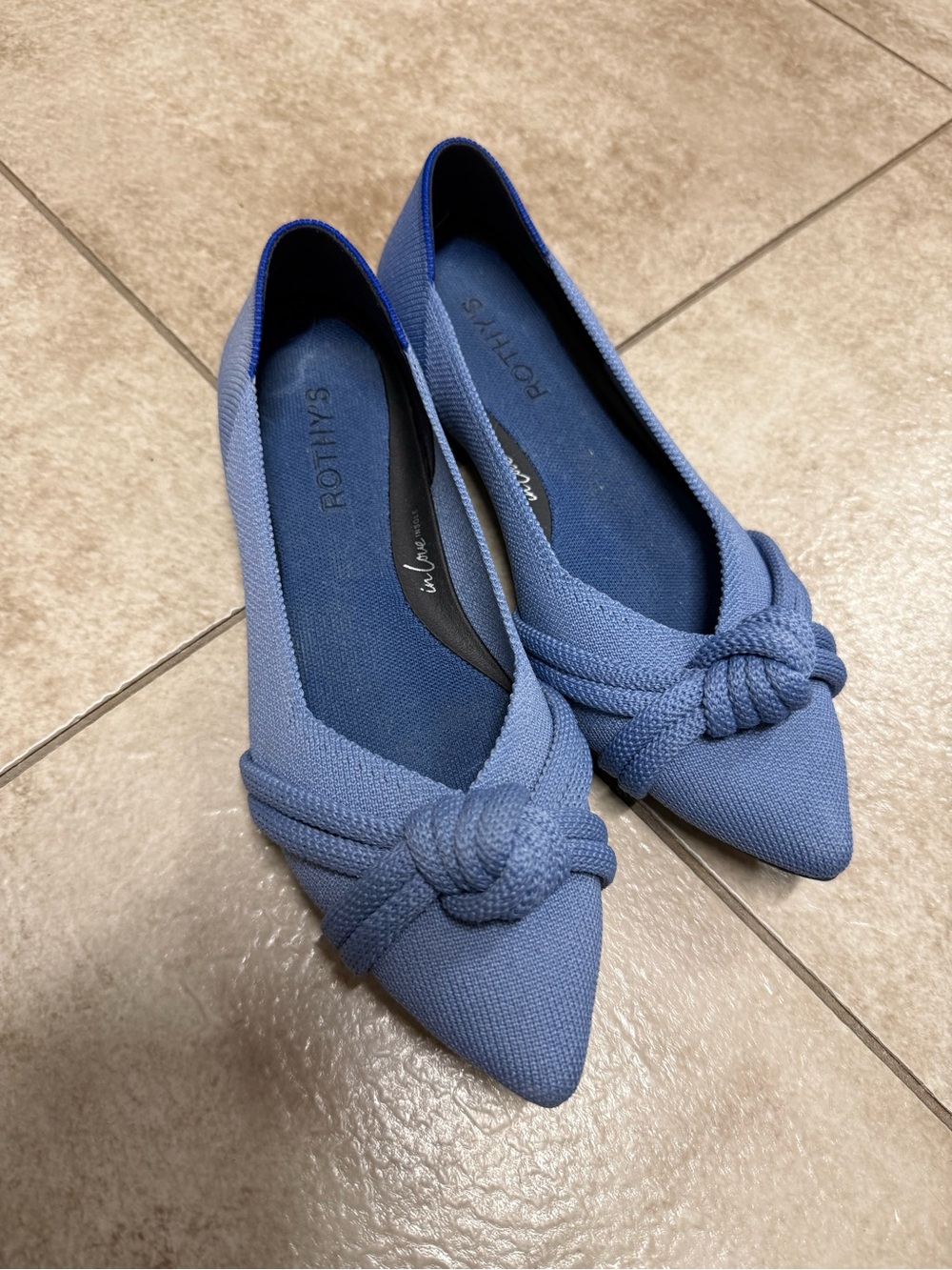 Rothy's Women's Blue Pointed Knot Flats